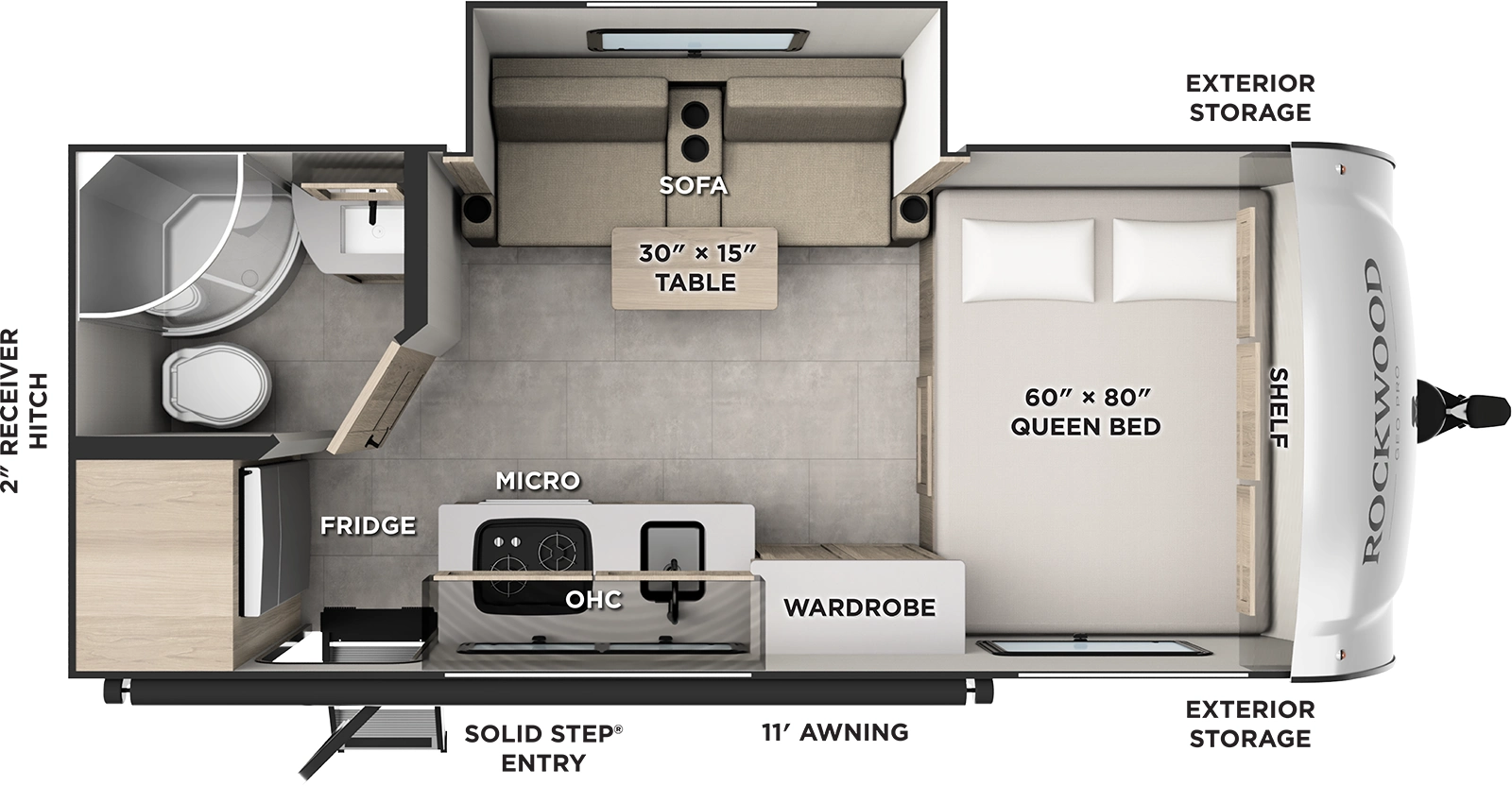 Rockwood Geo Pro G19LE Floorplan
